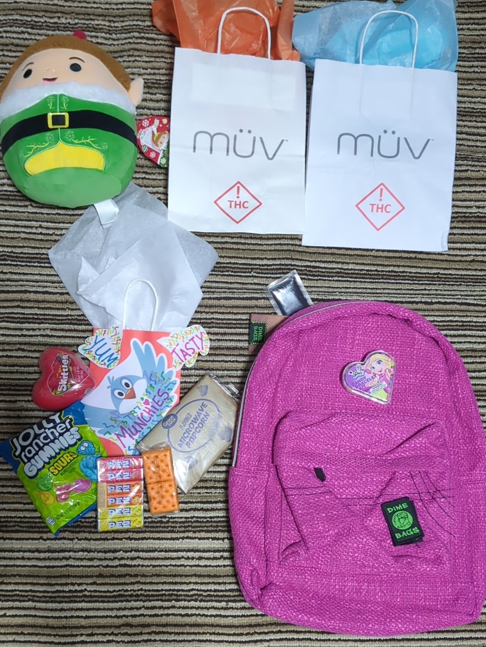 Dime Bag Study Buddy Magenta Hemp Backpack